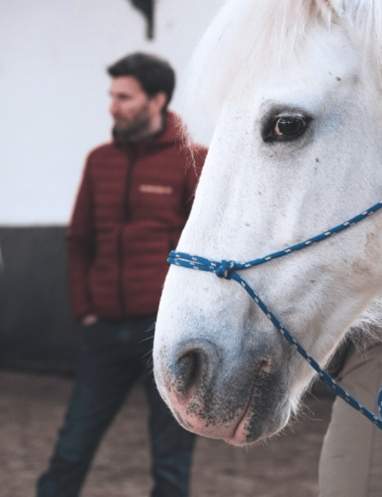 photo d'un cheval avec Edouard Gasse